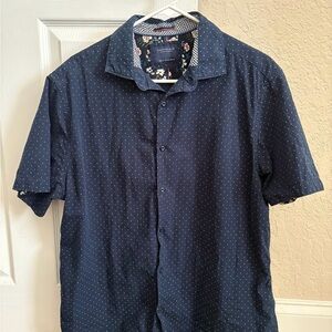 Navy Blue Polka Dot Men's Shirt